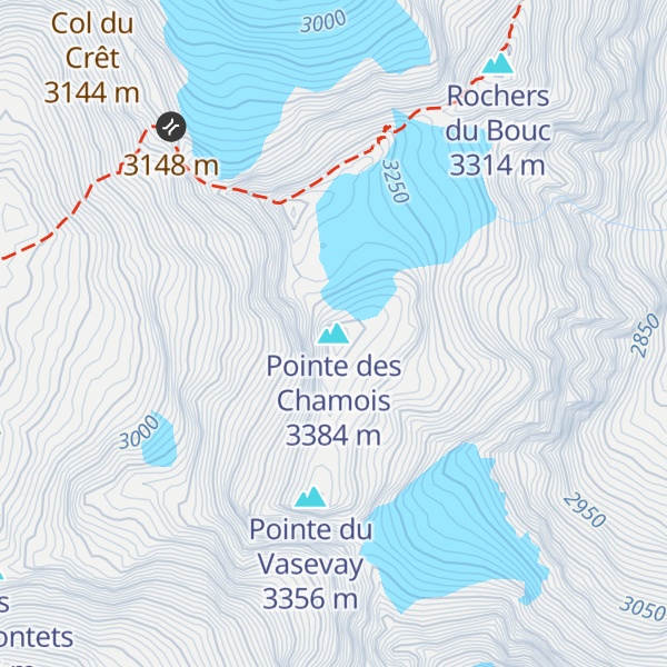 Map of Pointe des Chamois