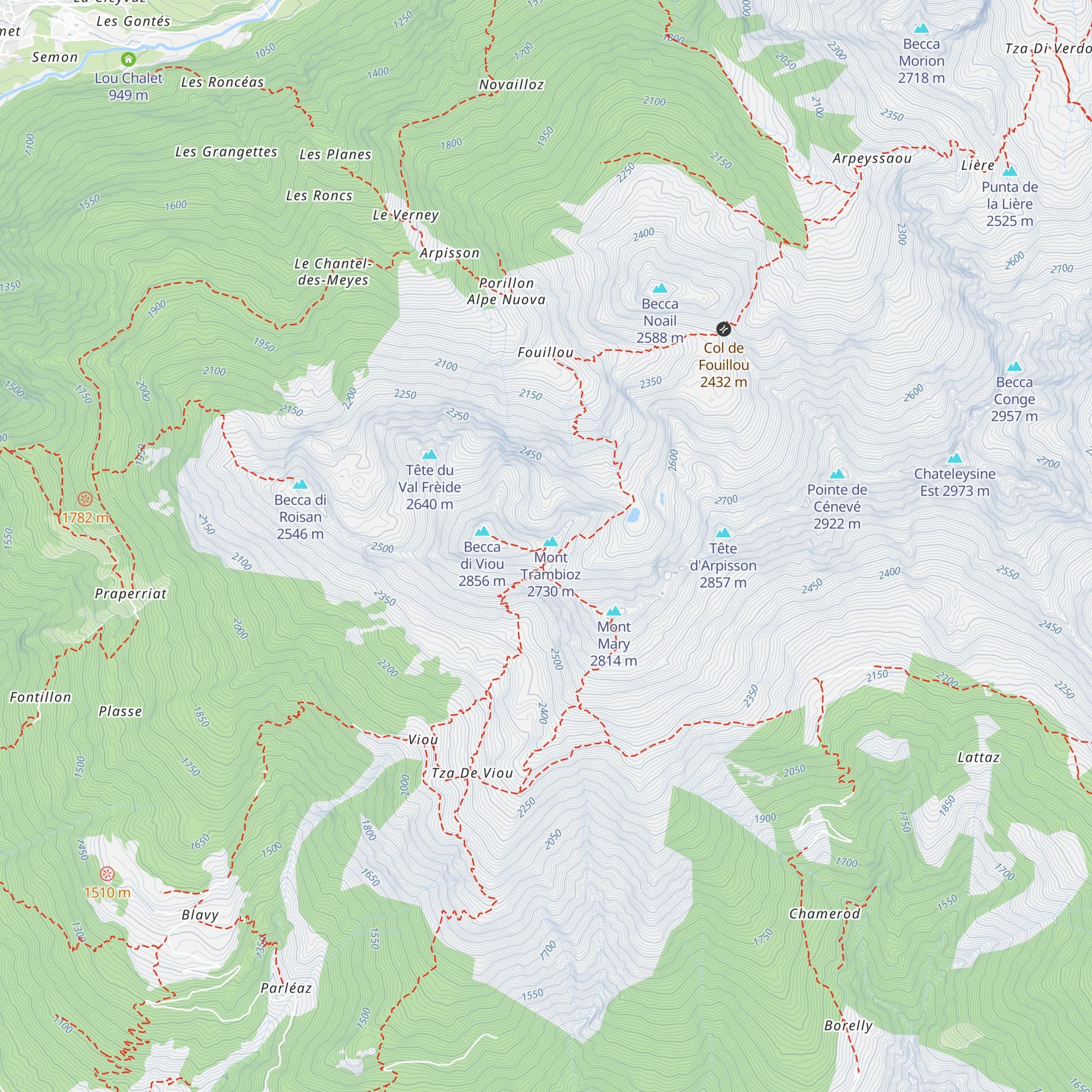 Bivacco Penne Nere map