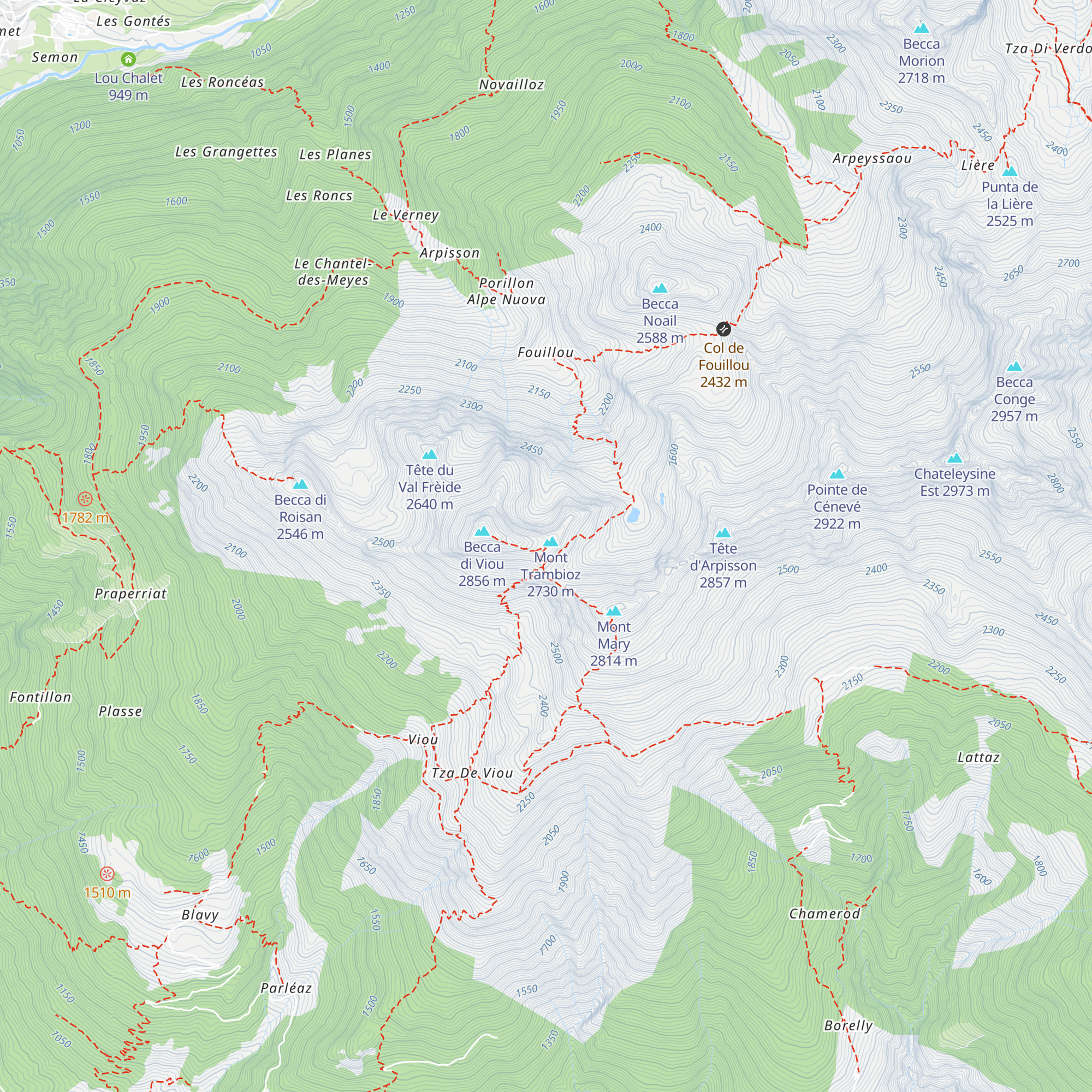 Bivacco Penne Nere map