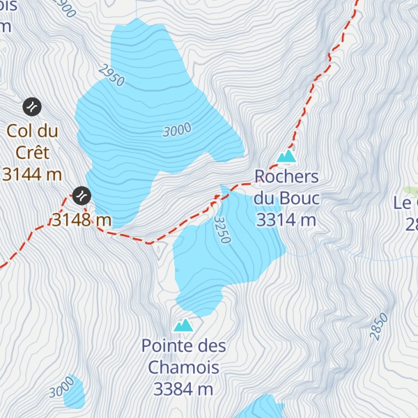 Map of Refuge Igloo des Pantalons Blancs