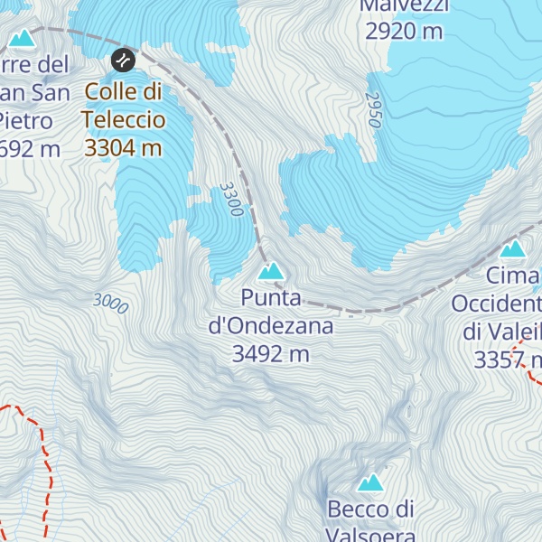 Map of Punta d'Ondezana