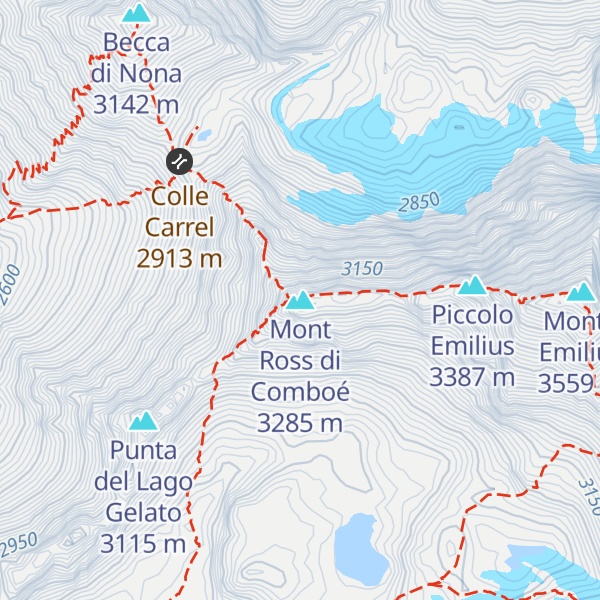 Map of Mont Ross di Comboé