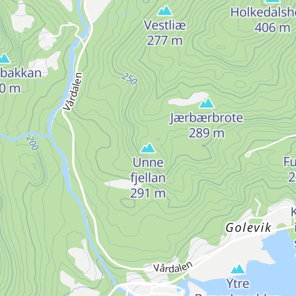 Map of Unne fjellan