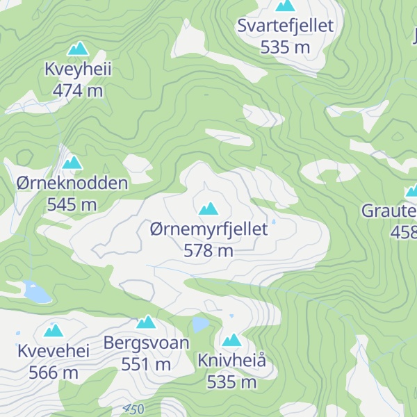 Map of Ørnemyrfjellet