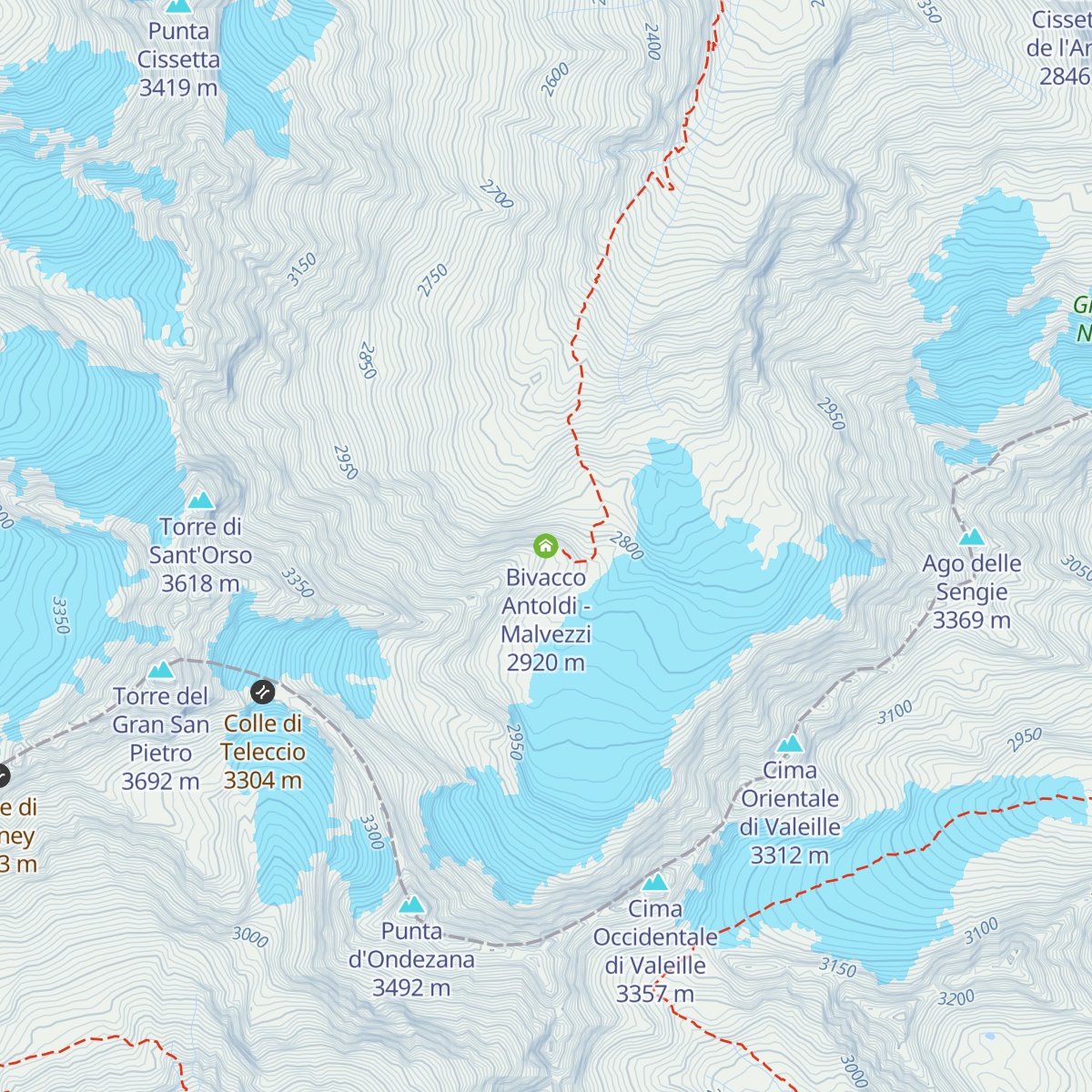 Bivacco Antoldi - Malvezzi map