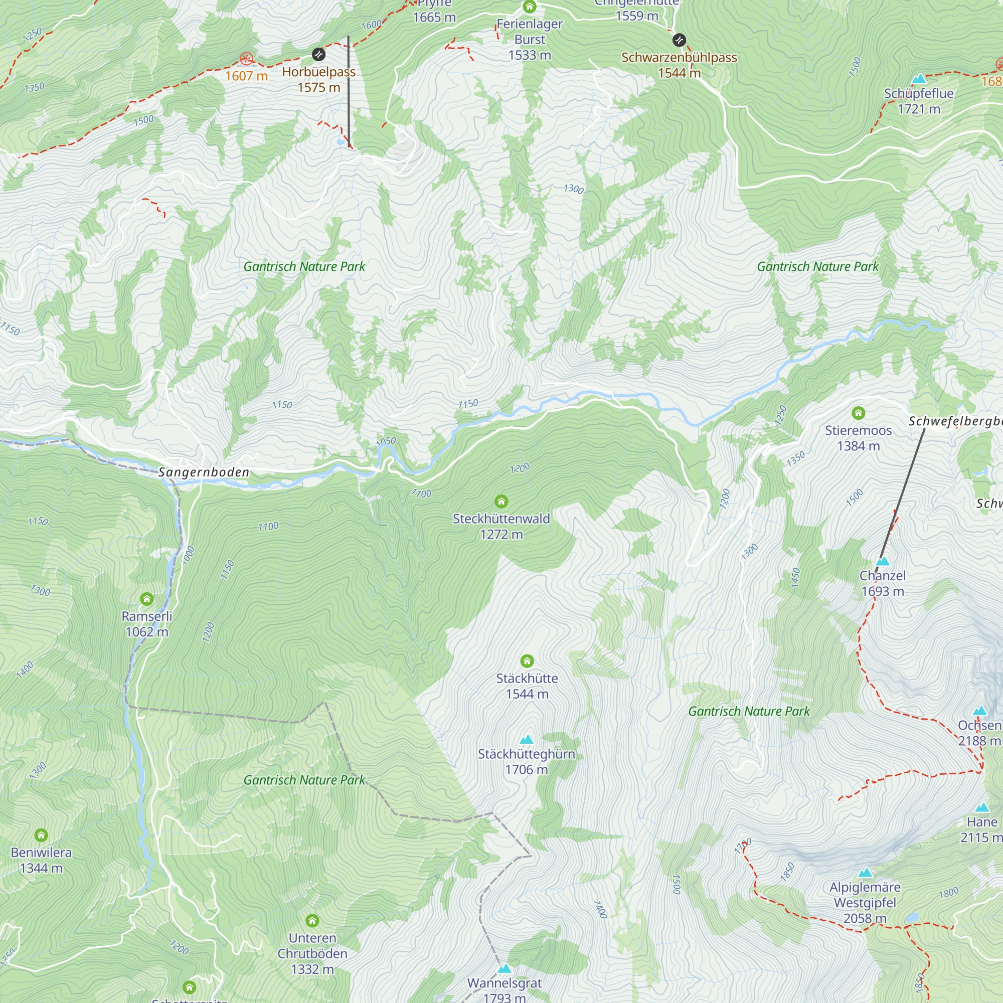 Steckhüttenwald map