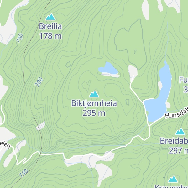 Map of Biktjønnheia