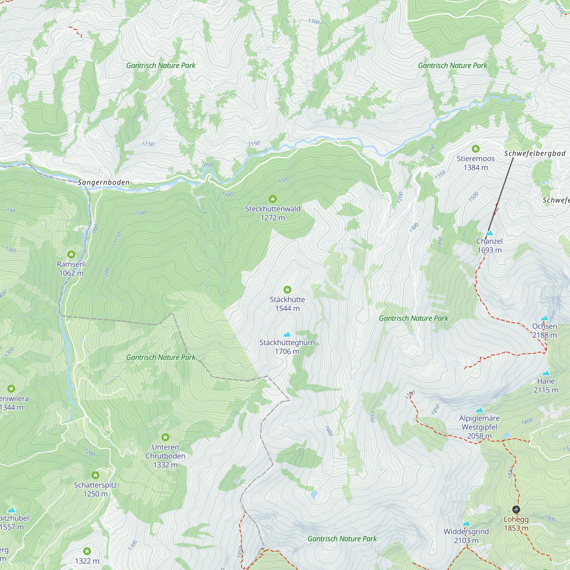 Steckhütten map