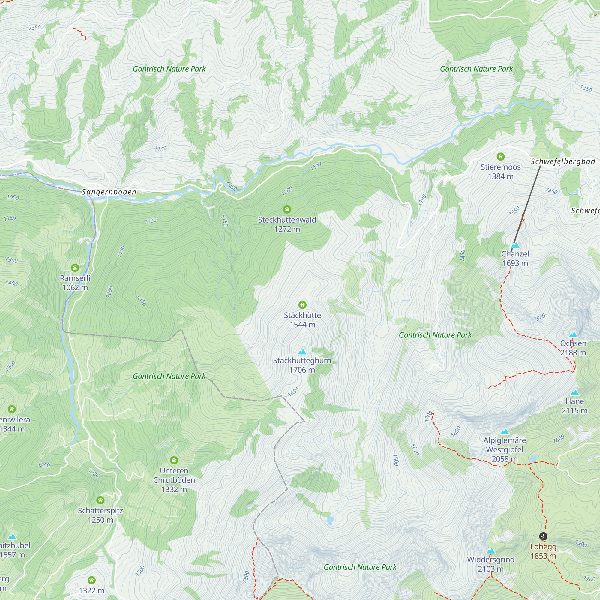 Steckhütten map