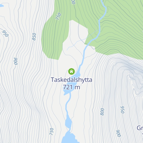 Map of Taskedalshytta