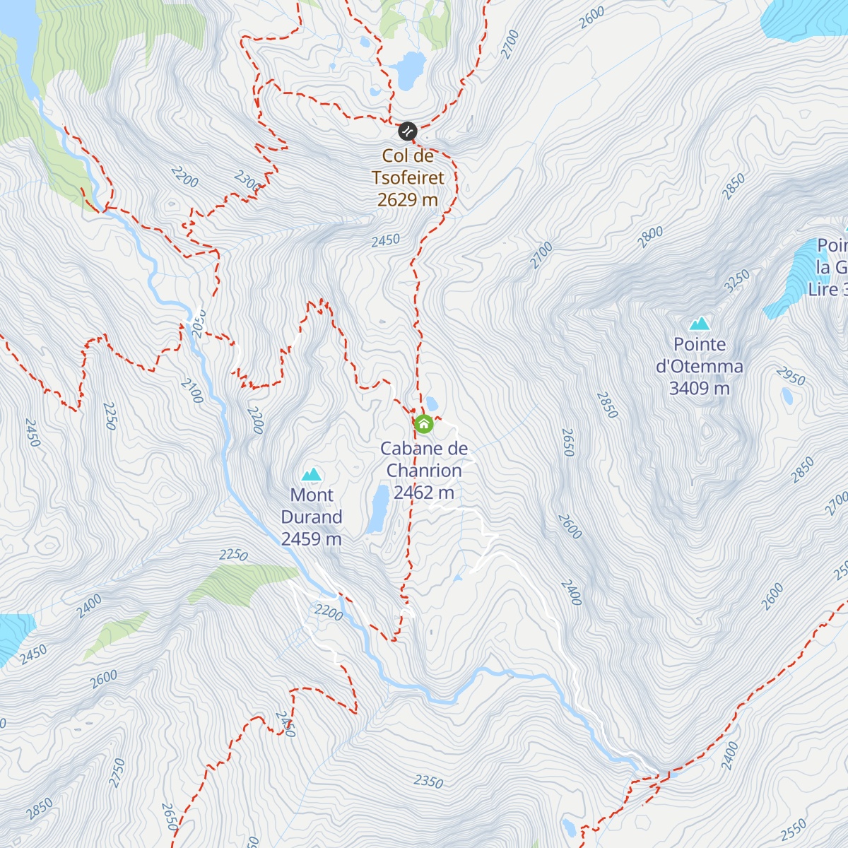 Cabane de Chanrion map