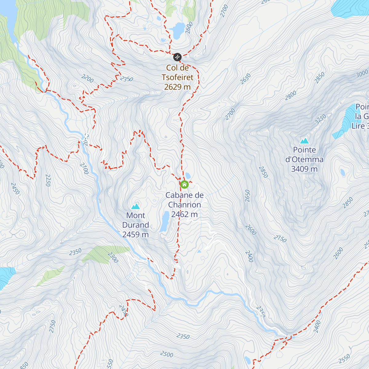 Cabane de Chanrion map