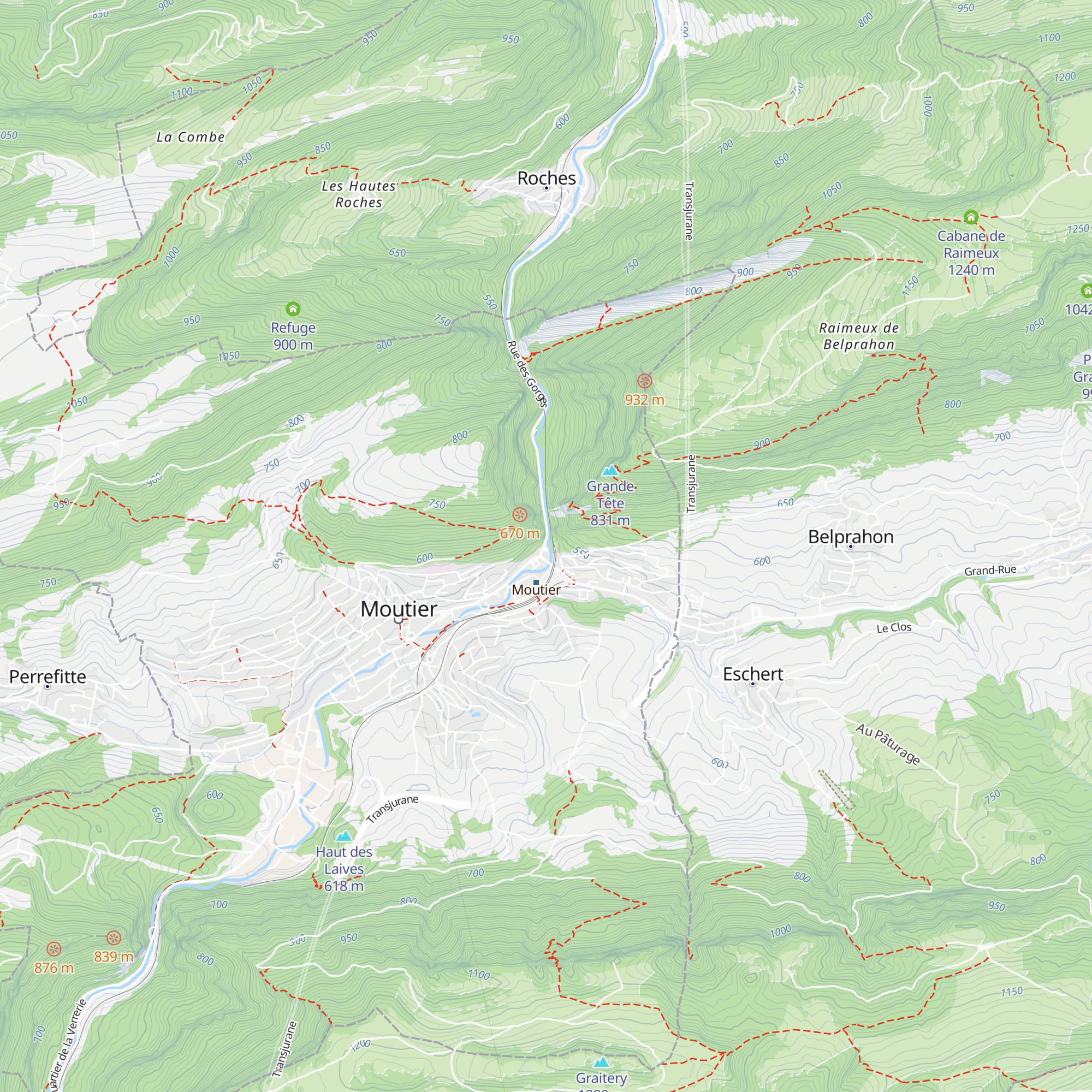 Cabane des Gorges map