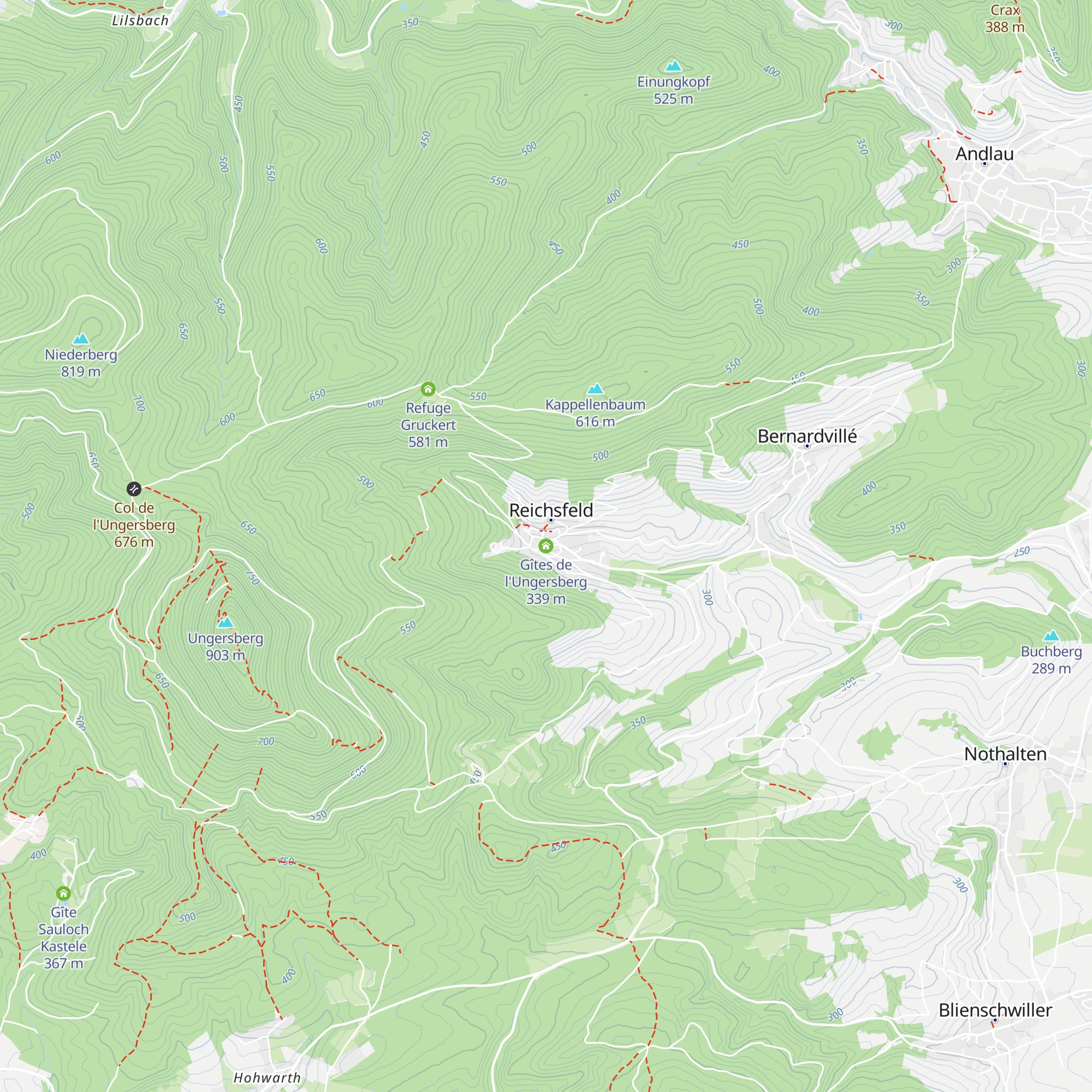 Gîtes de l'Ungersberg map