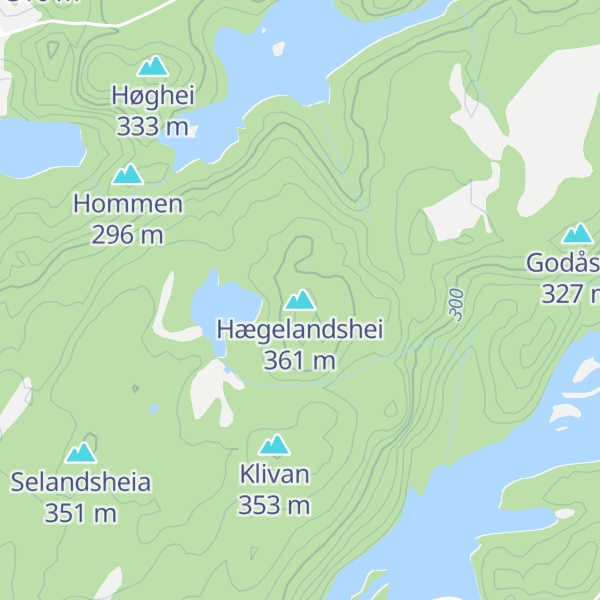 Map of Hægelandshei