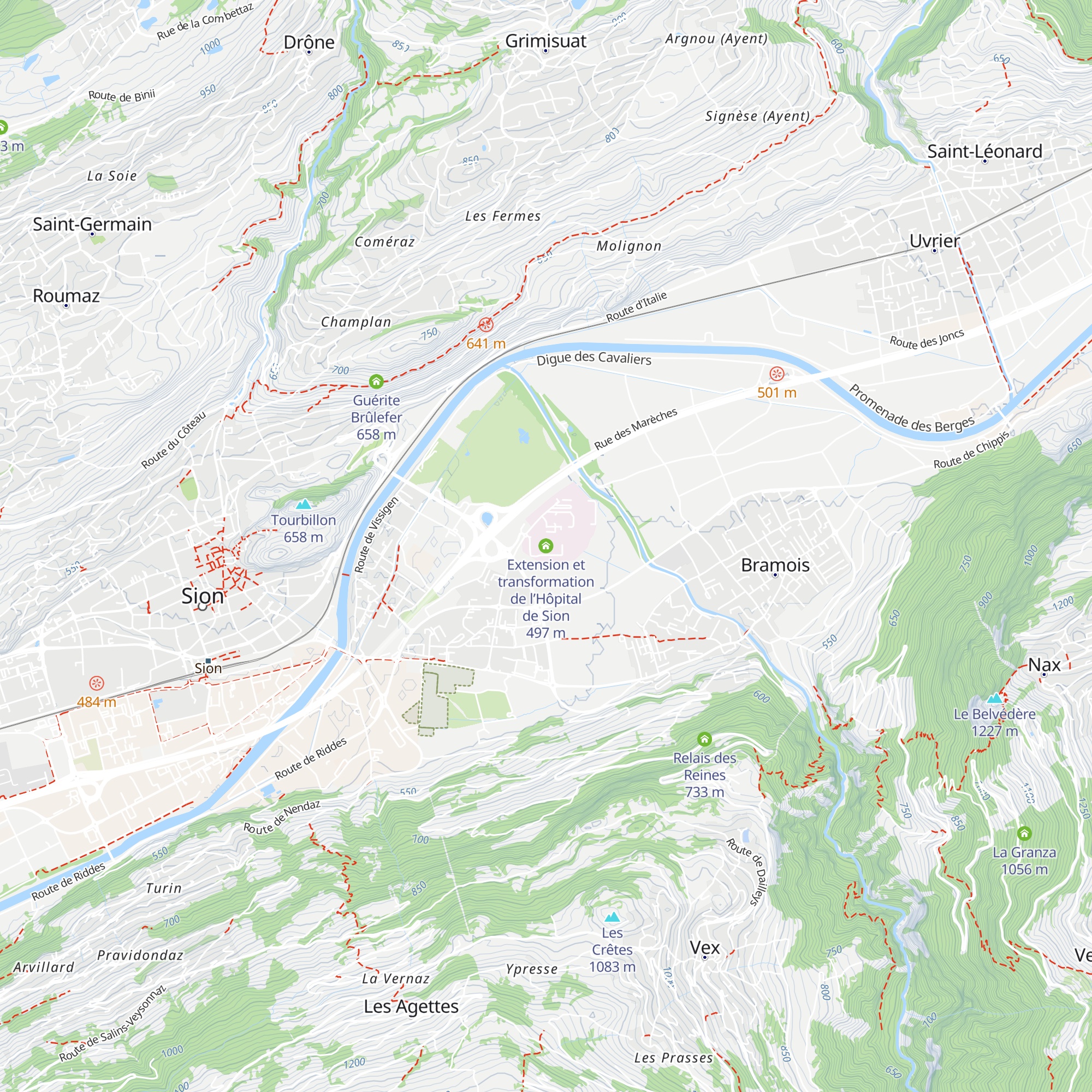 Extension et transformation de l’Hôpital de Sion map