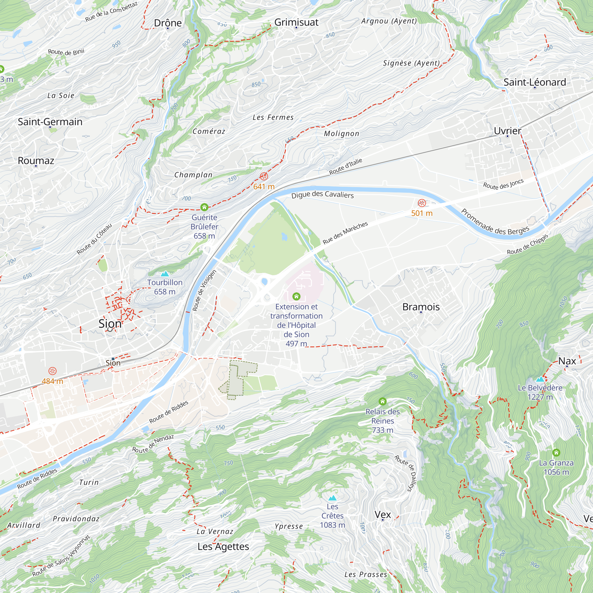 Extension et transformation de l’Hôpital de Sion map