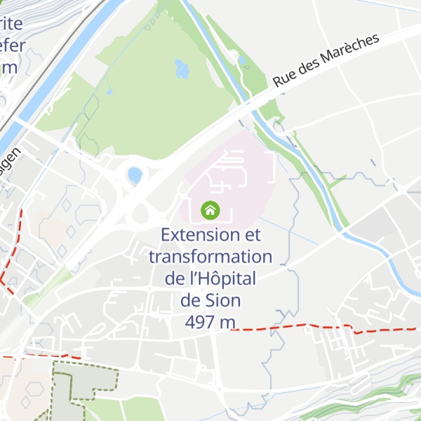Map of Extension et transformation de l’Hôpital de Sion