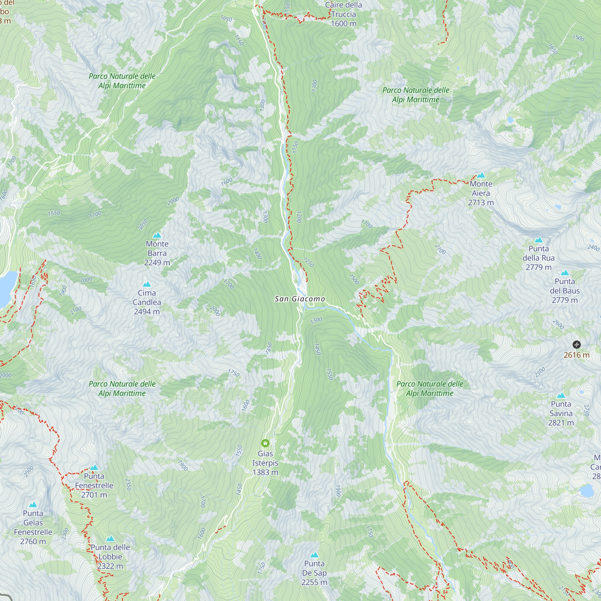 Baita del Monte Gelas map