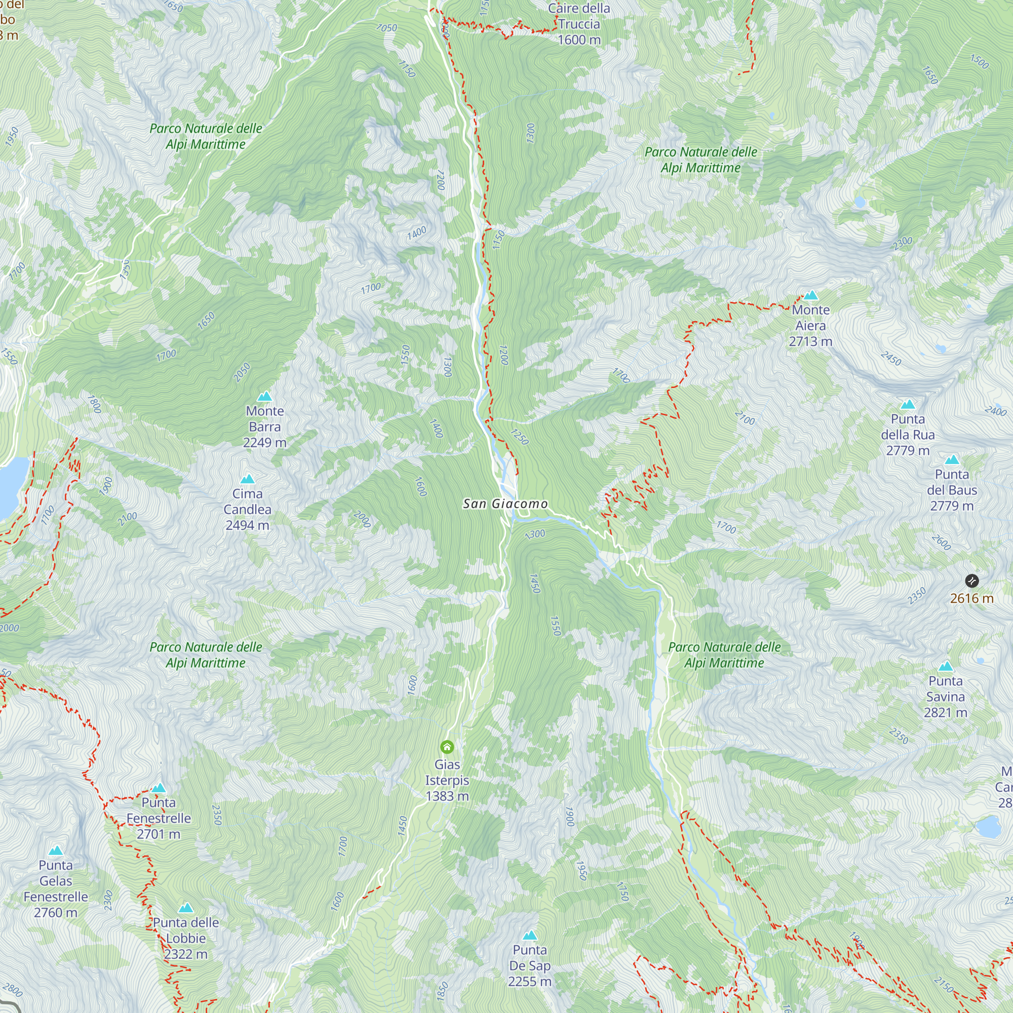 Baita del Monte Gelas map