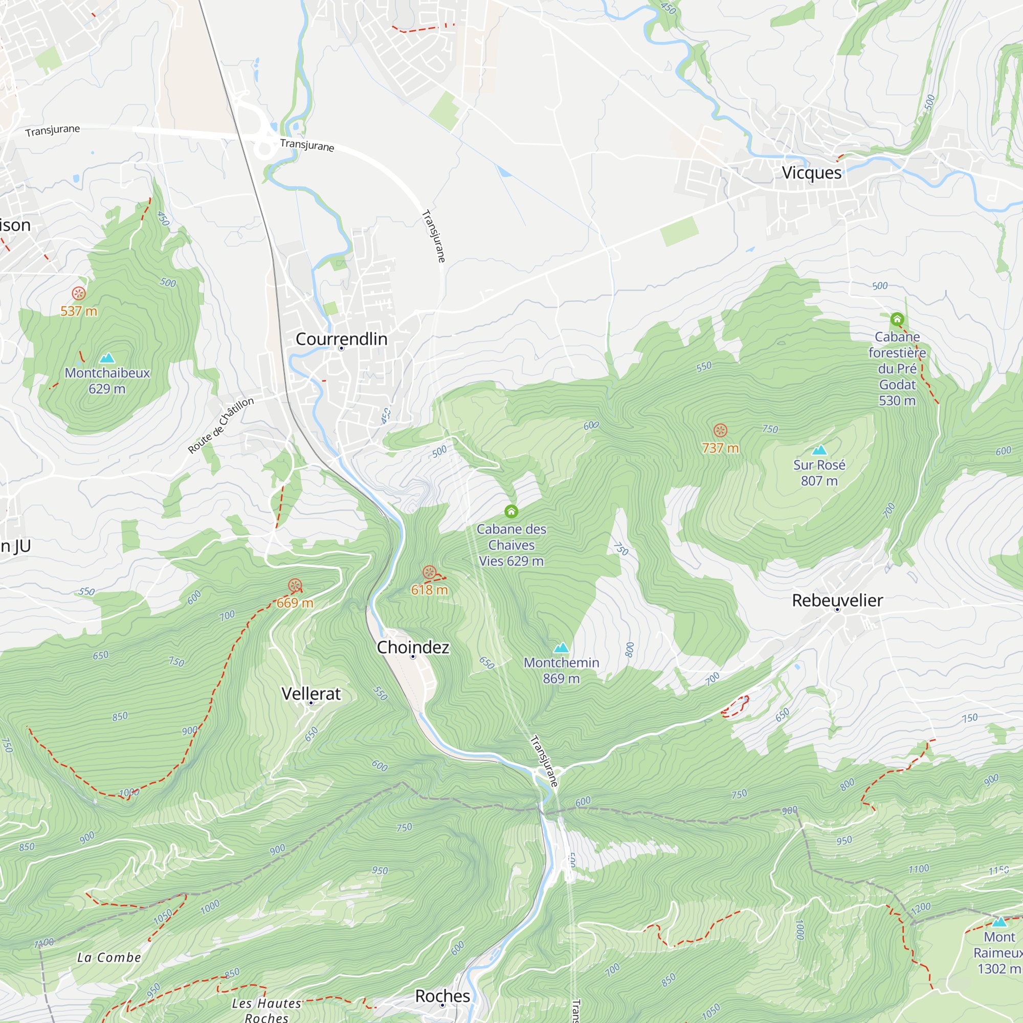 Cabane des Chaives Vies map