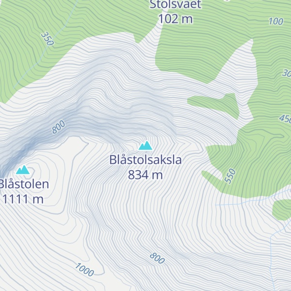 Map of Blåstolsaksla