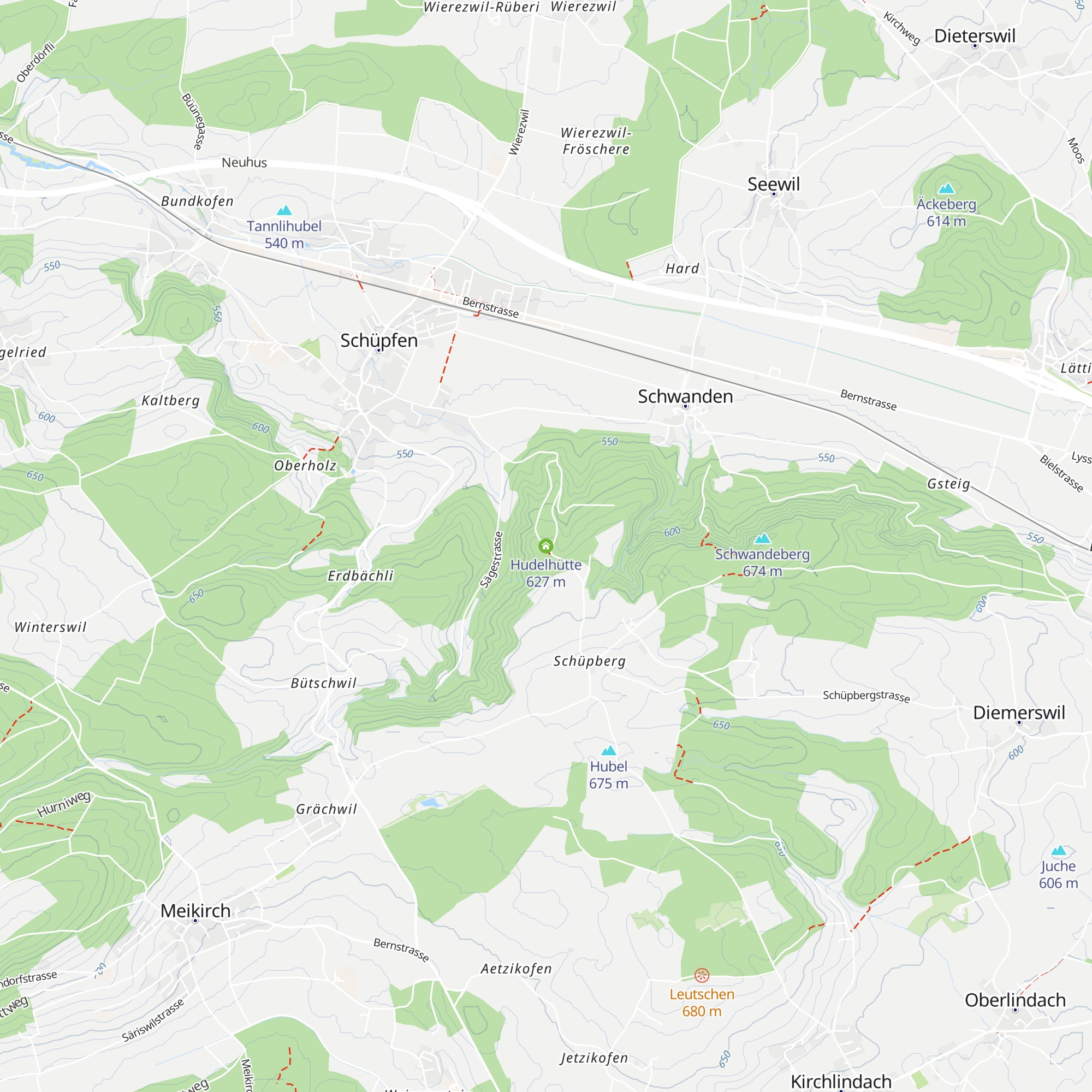 Hudelhütte map