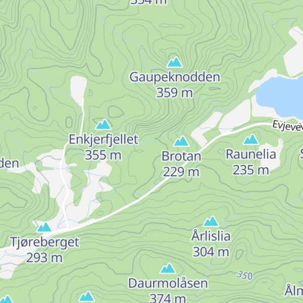 Map of Øygardsfjellet