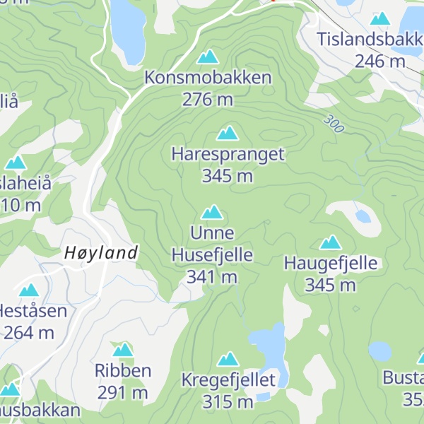 Map of Unne Husefjelle
