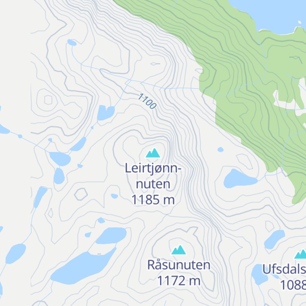 Map of Leirtjønn-nuten