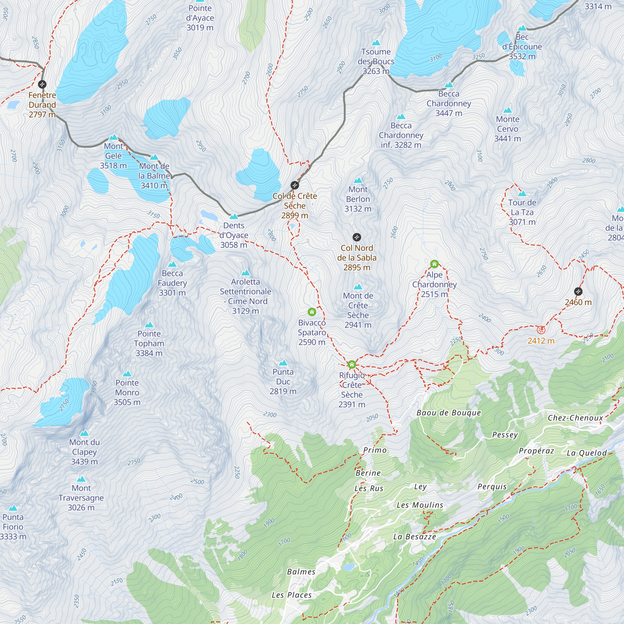 Bivacco Spataro map