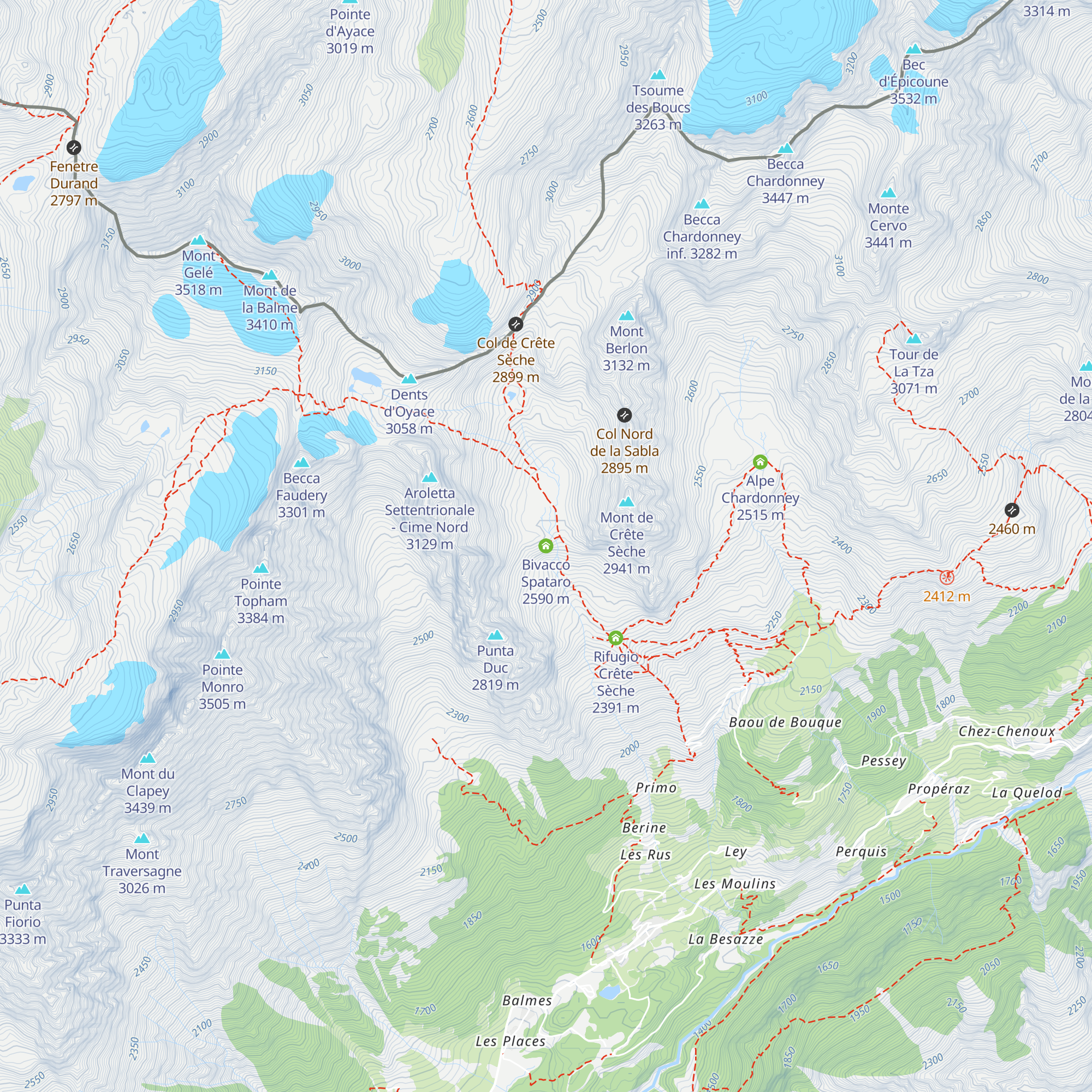 Bivacco Spataro map