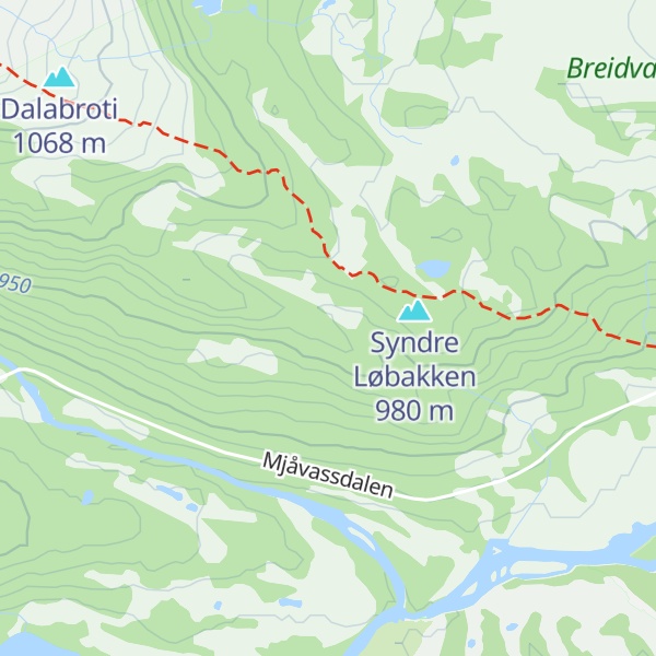 Map of Nørdre Løbakken