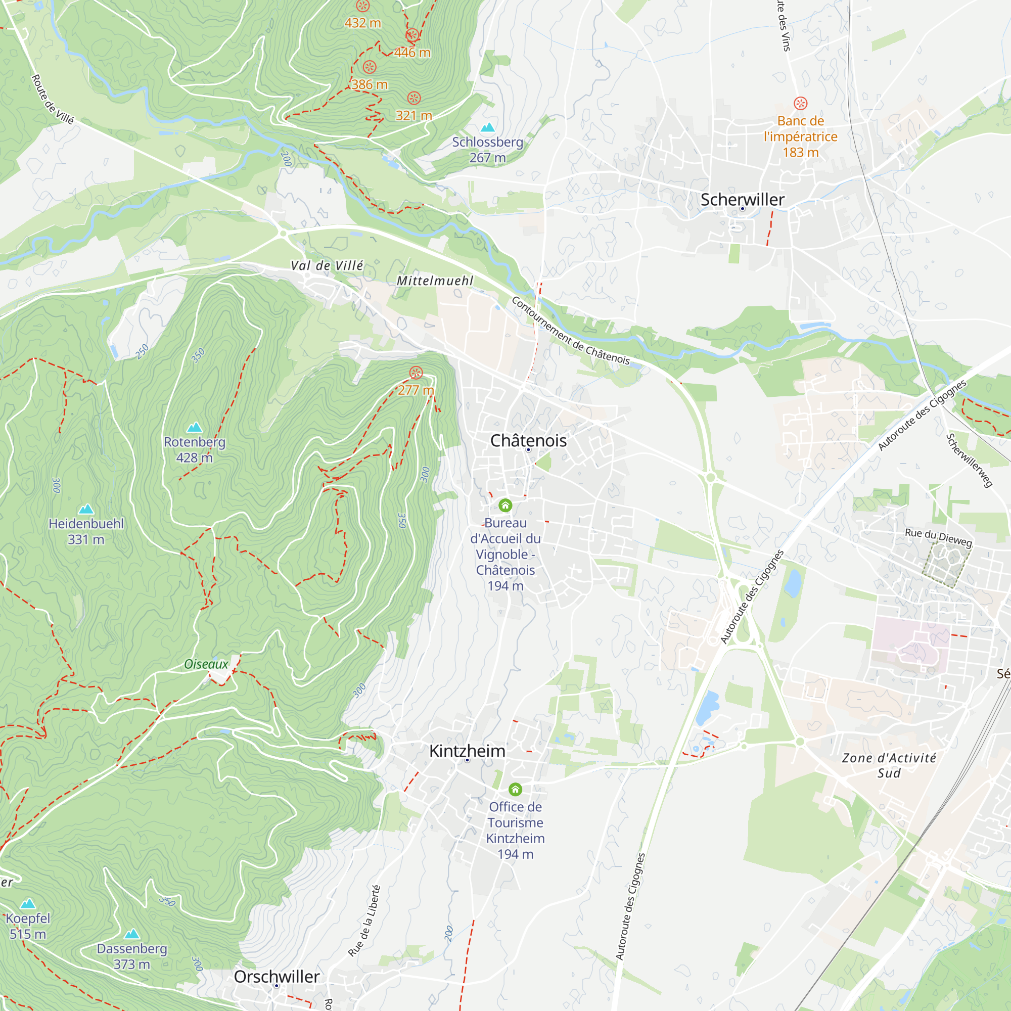 Bureau d'Accueil du Vignoble - Châtenois map