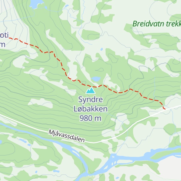 Map of Syndre Løbakken
