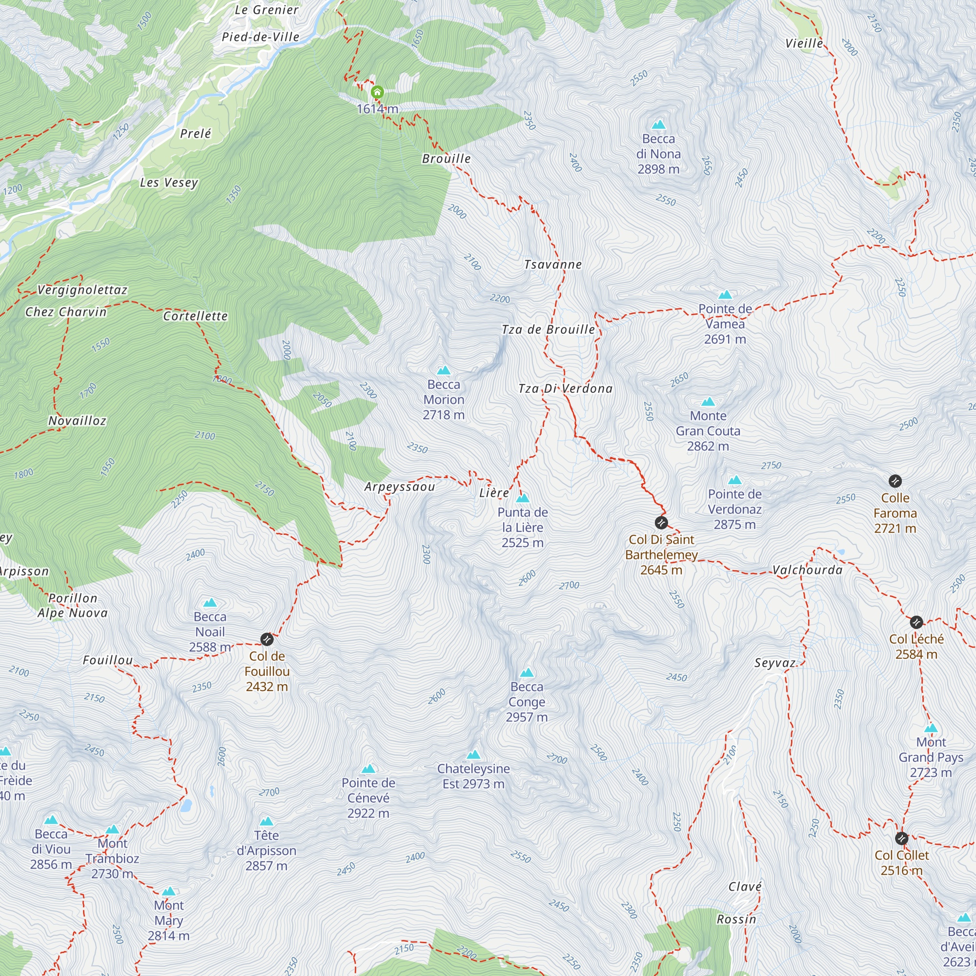 Bivacco La Lliée map