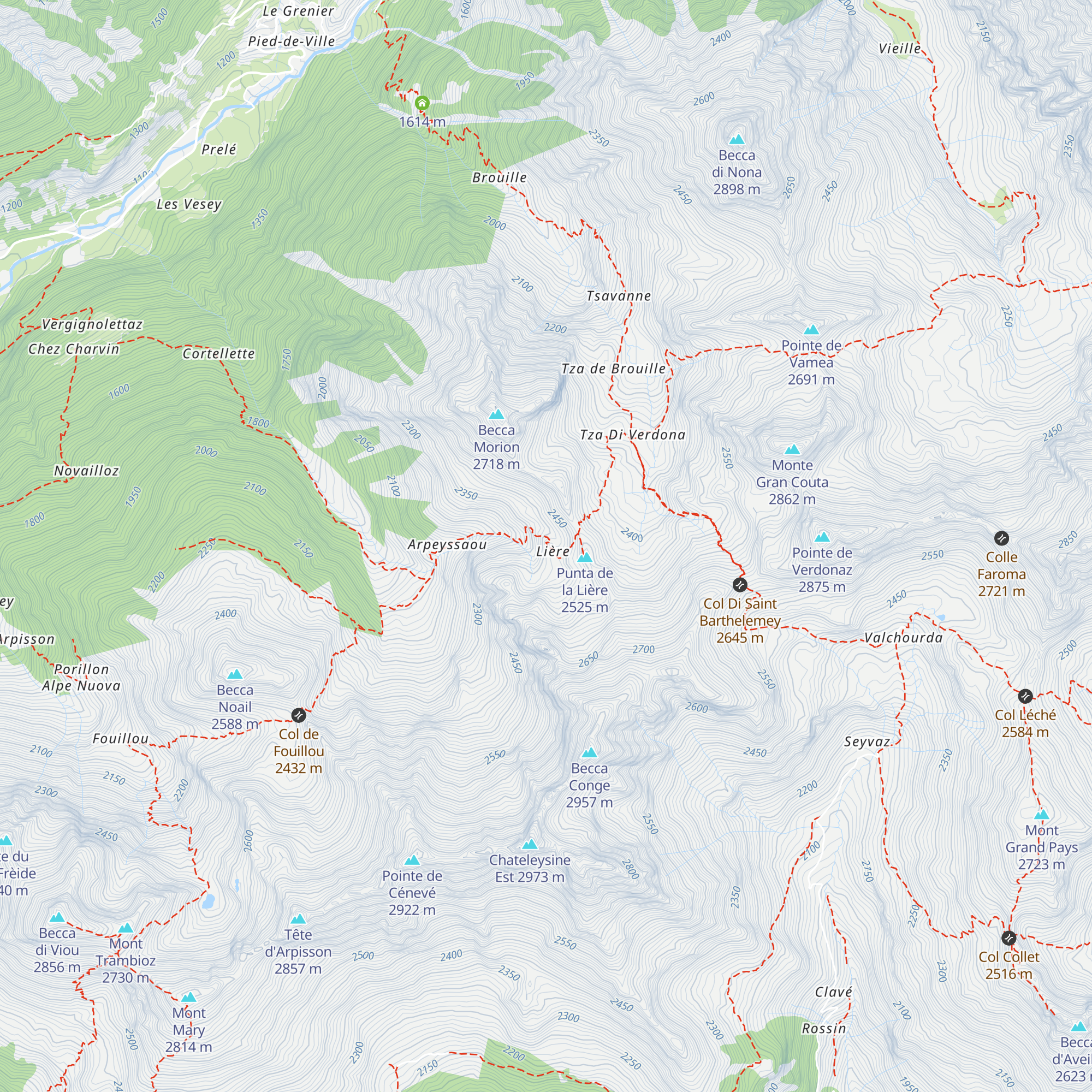 Bivacco La Lliée map