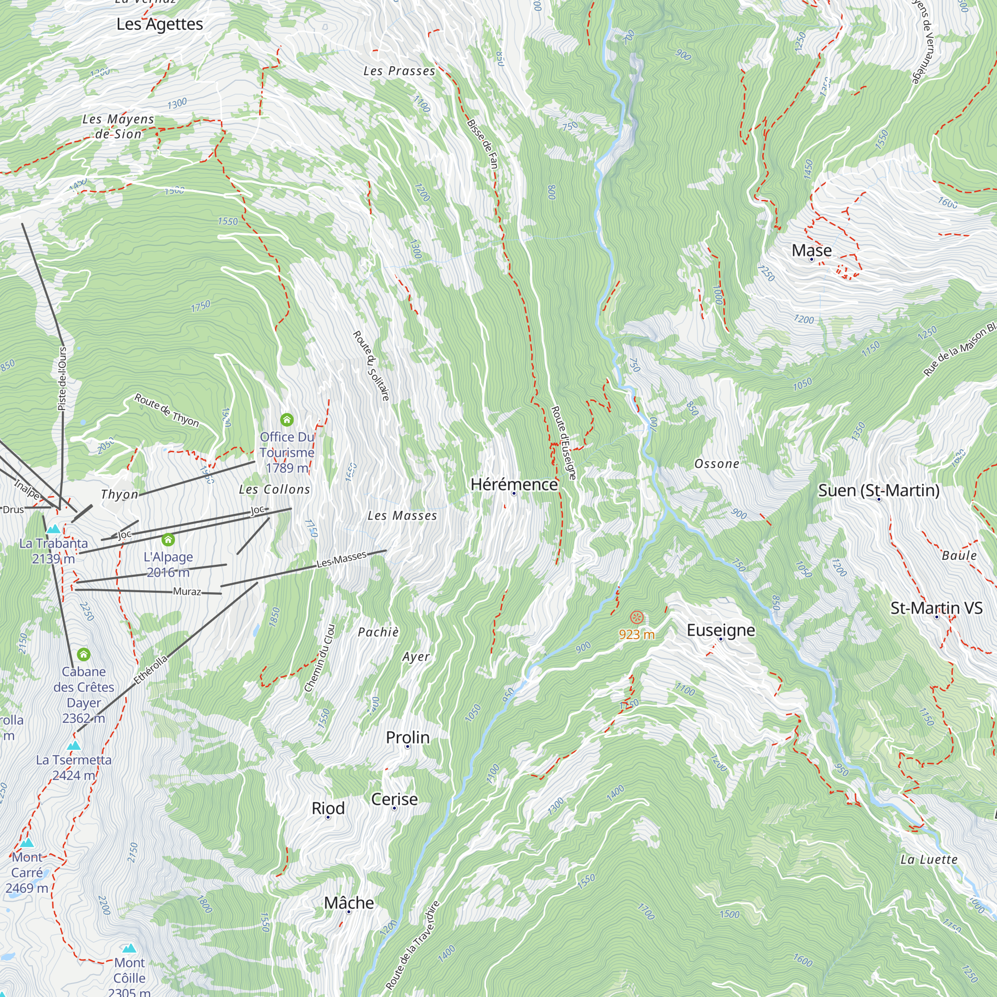 Tourist office Hérémence map