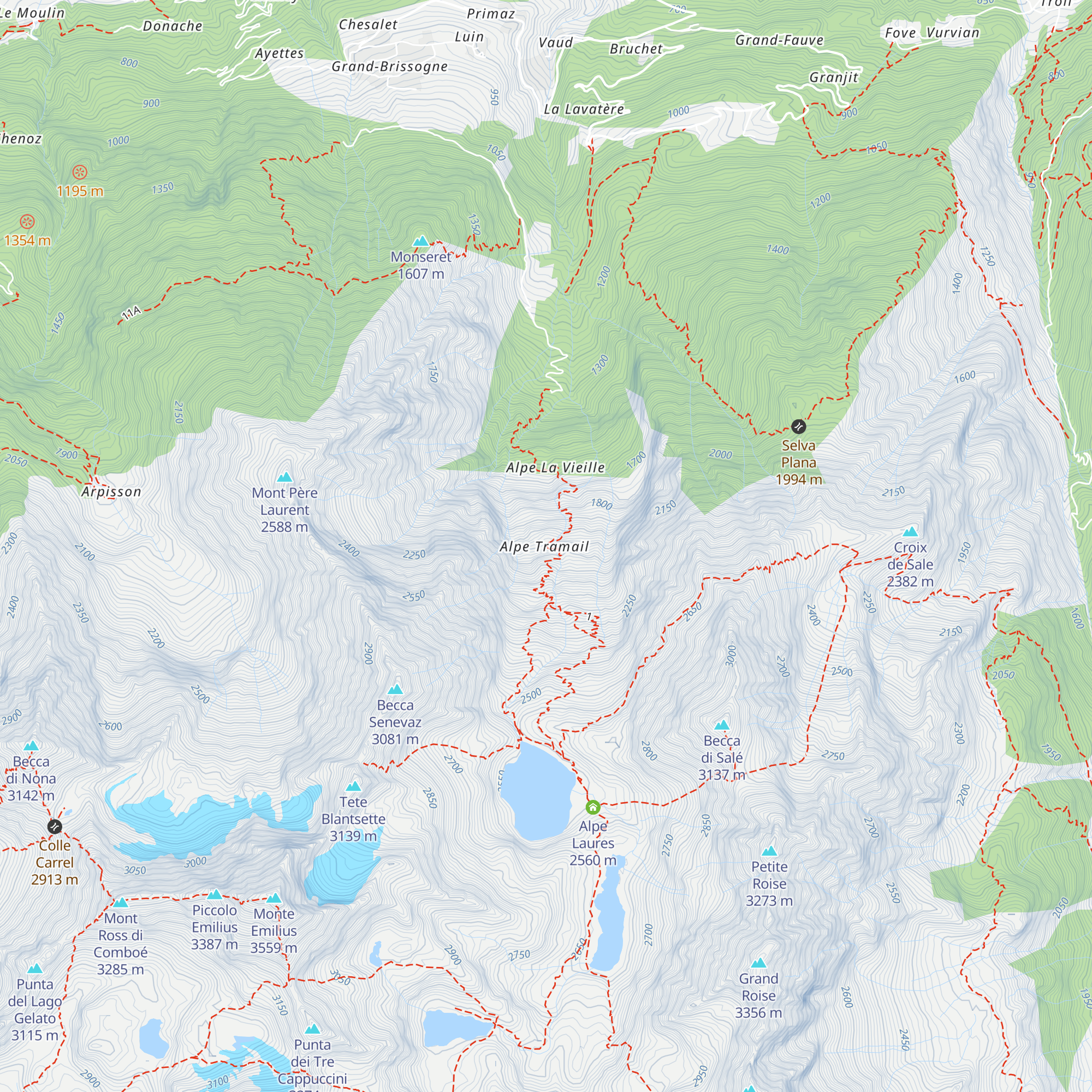 Bivacco Lo Tramail map