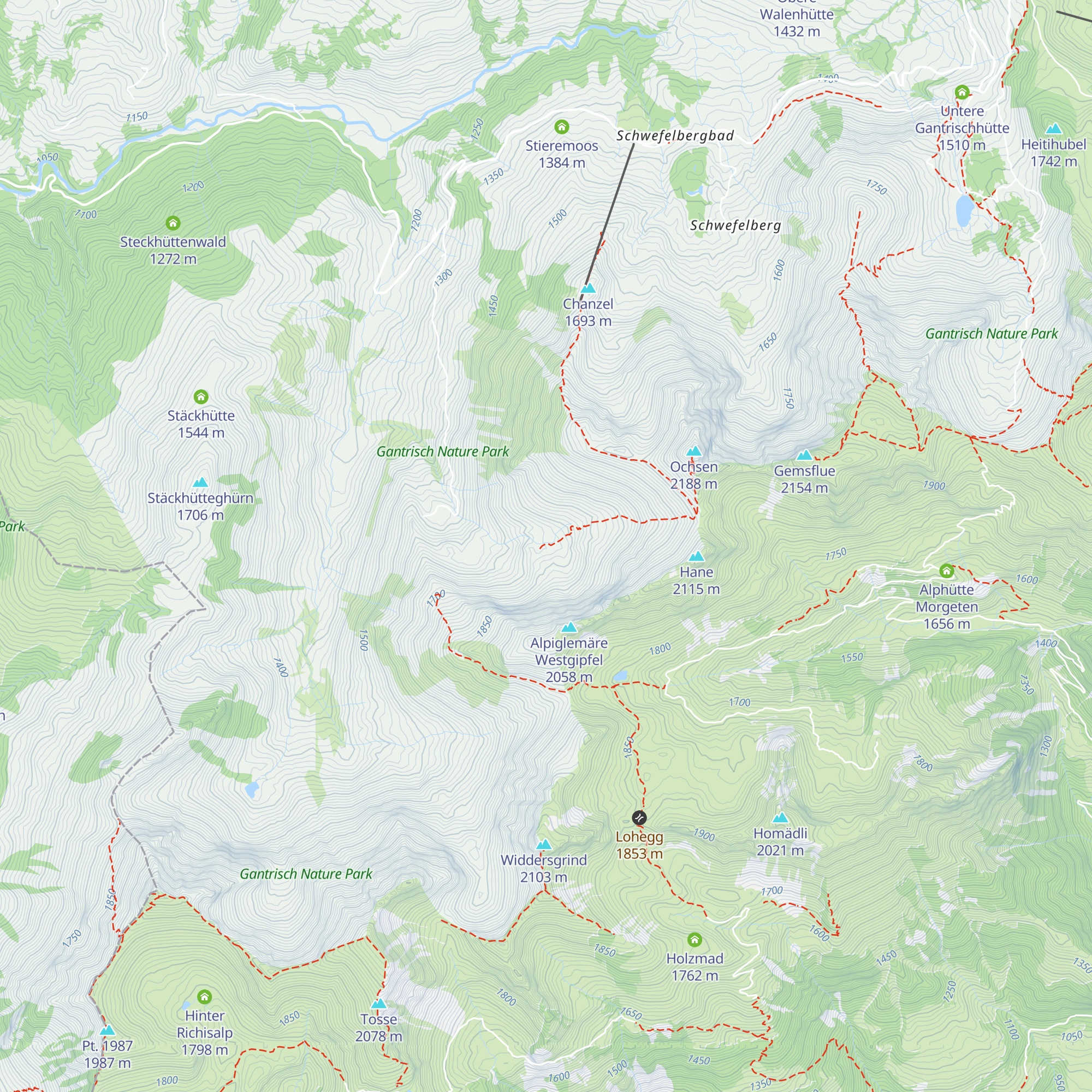 Oberalpiglen Hütte map