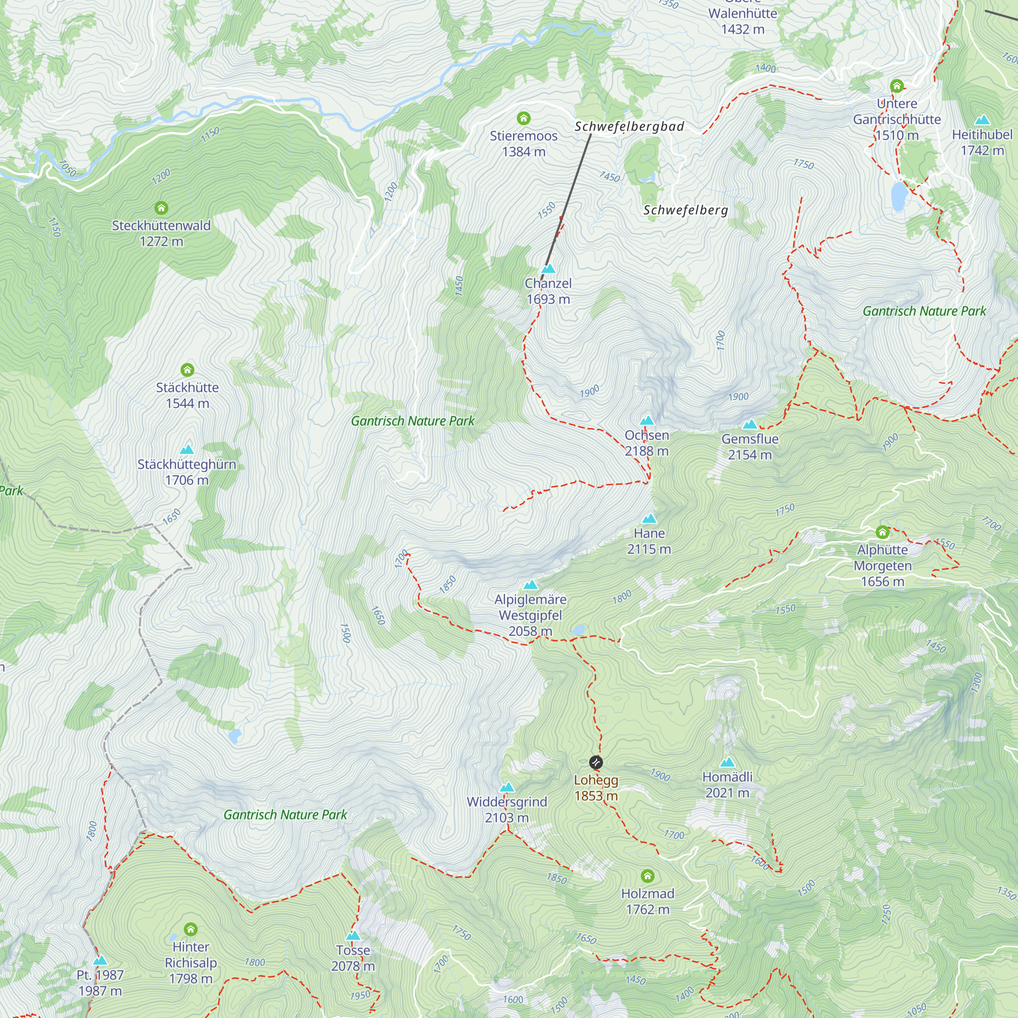 Oberalpiglen Hütte map