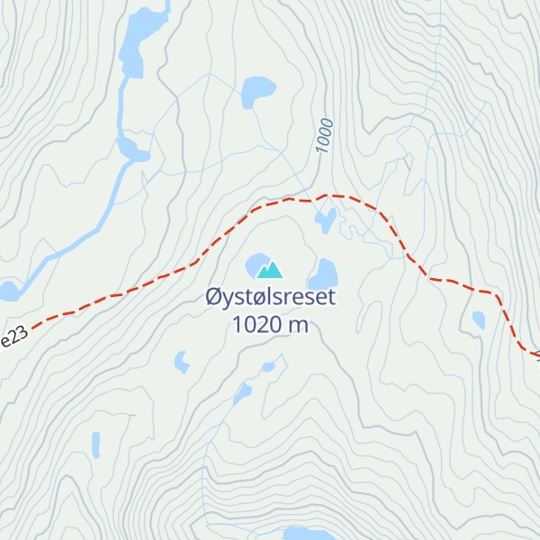 Map of Øystølsreset