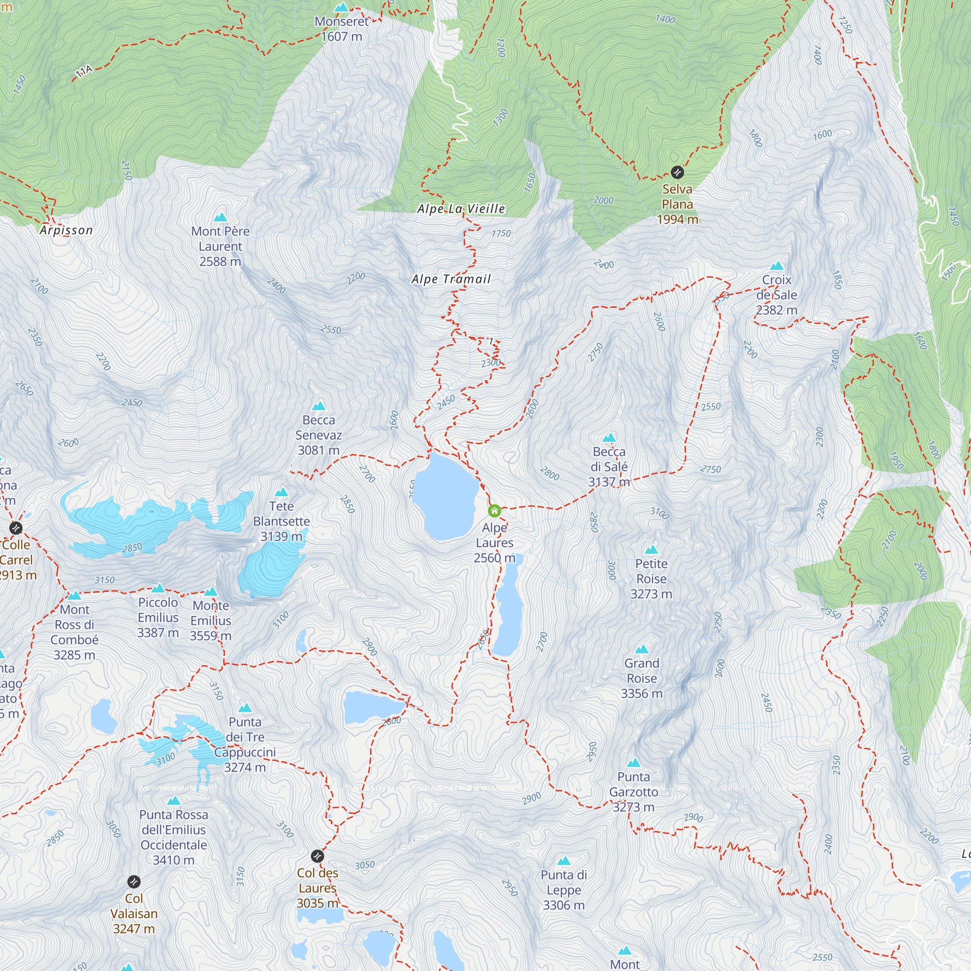 Bivacco Ernesto Ménabréaz map
