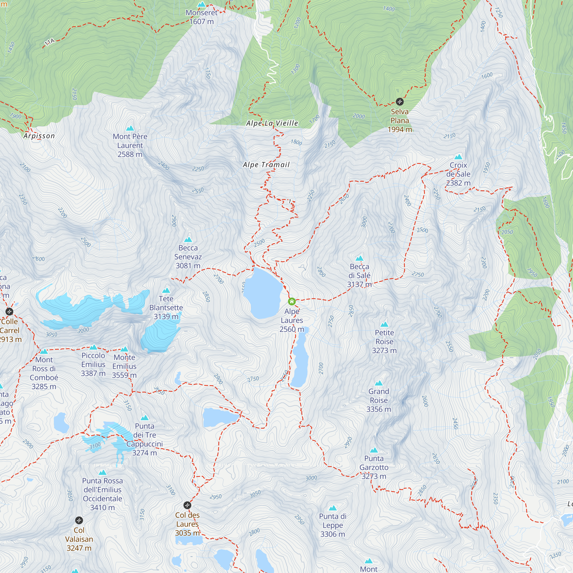 Bivacco Ernesto Ménabréaz map