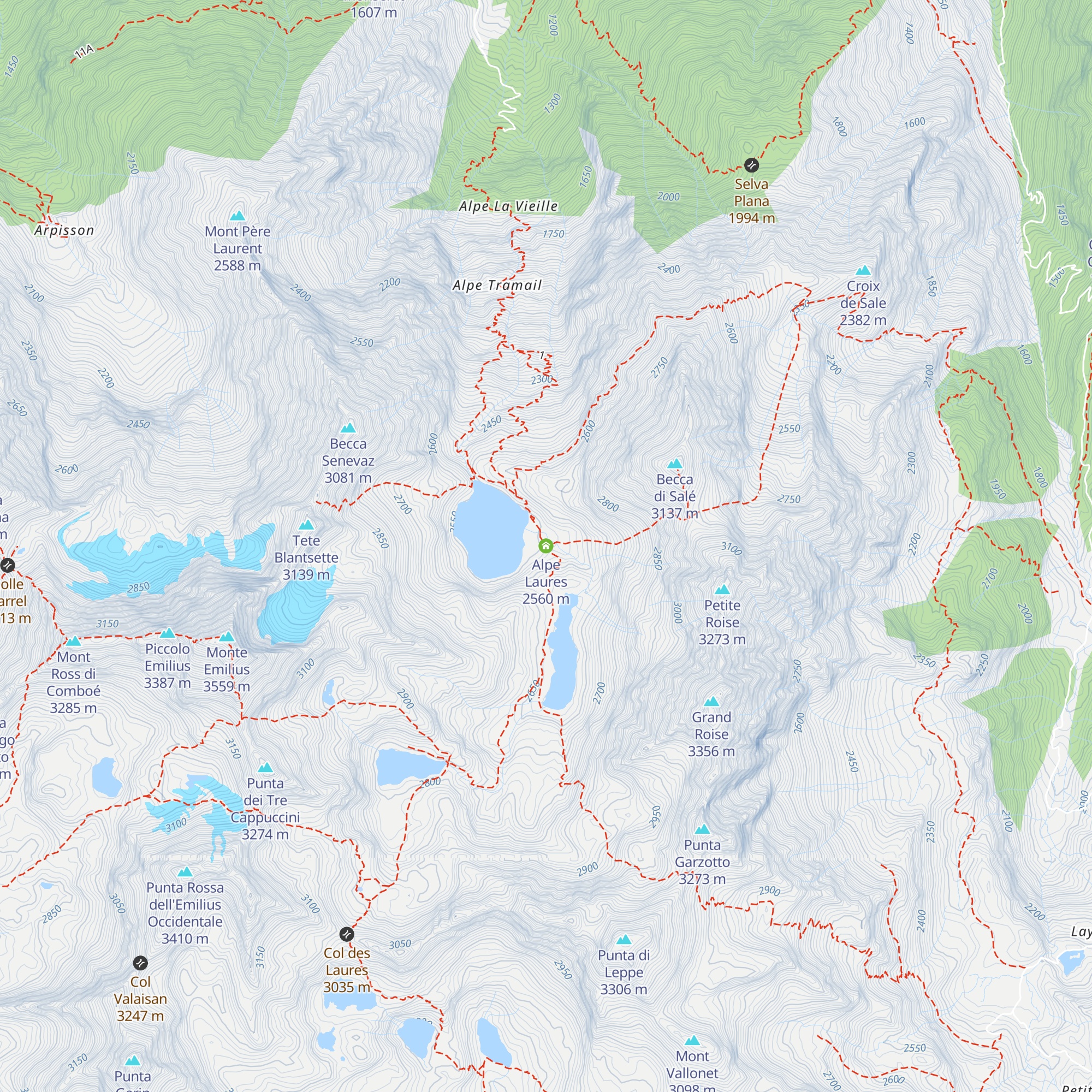 Alpe Laures map