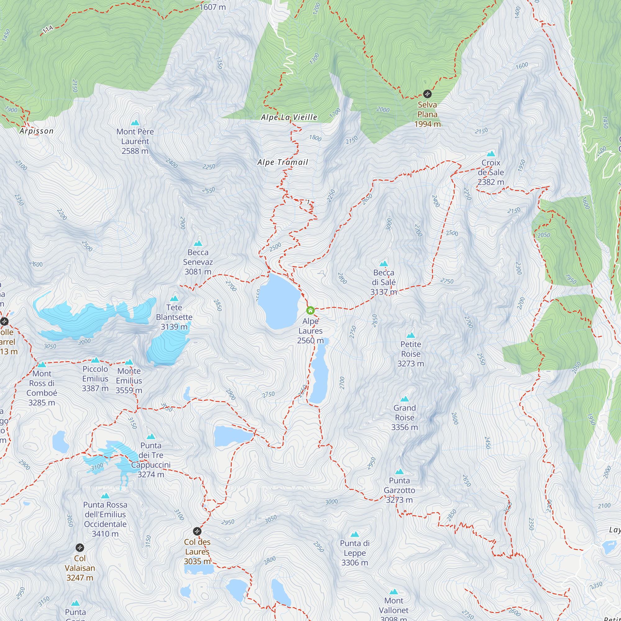 Alpe Laures map