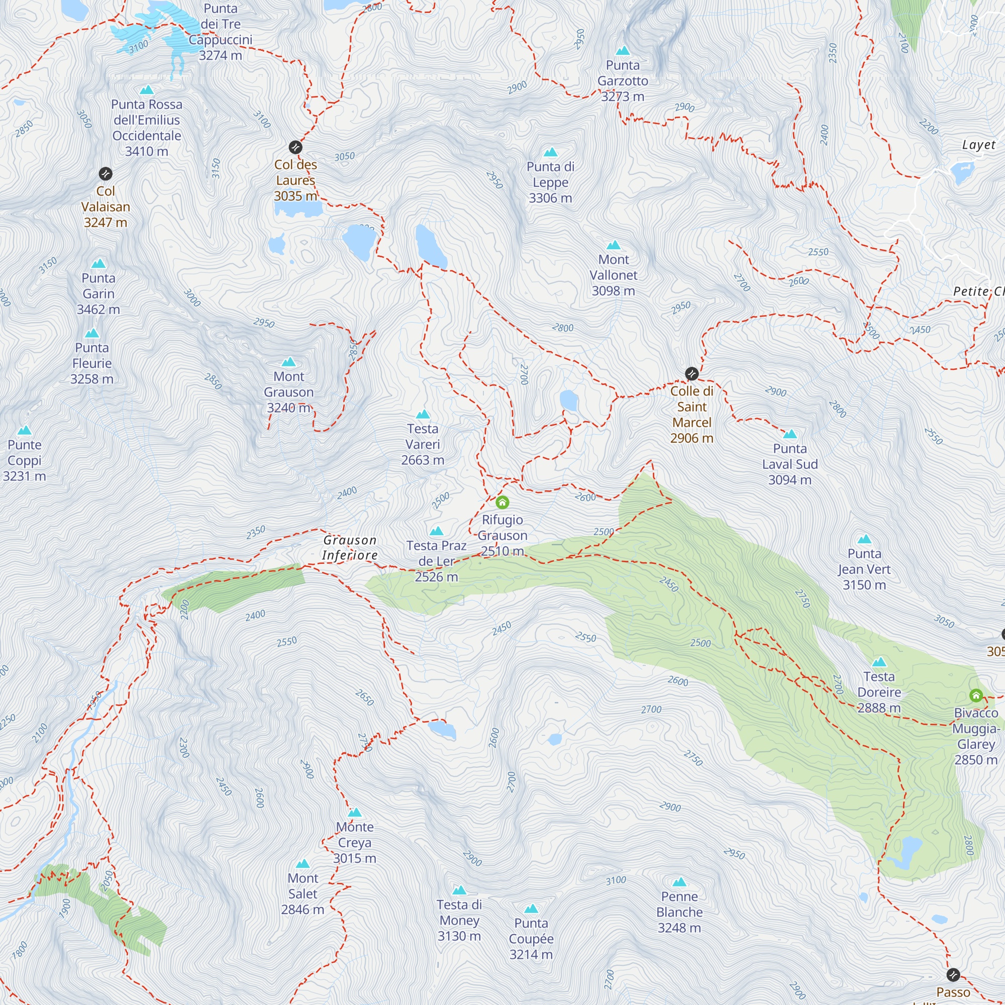Rifugio Grauson map