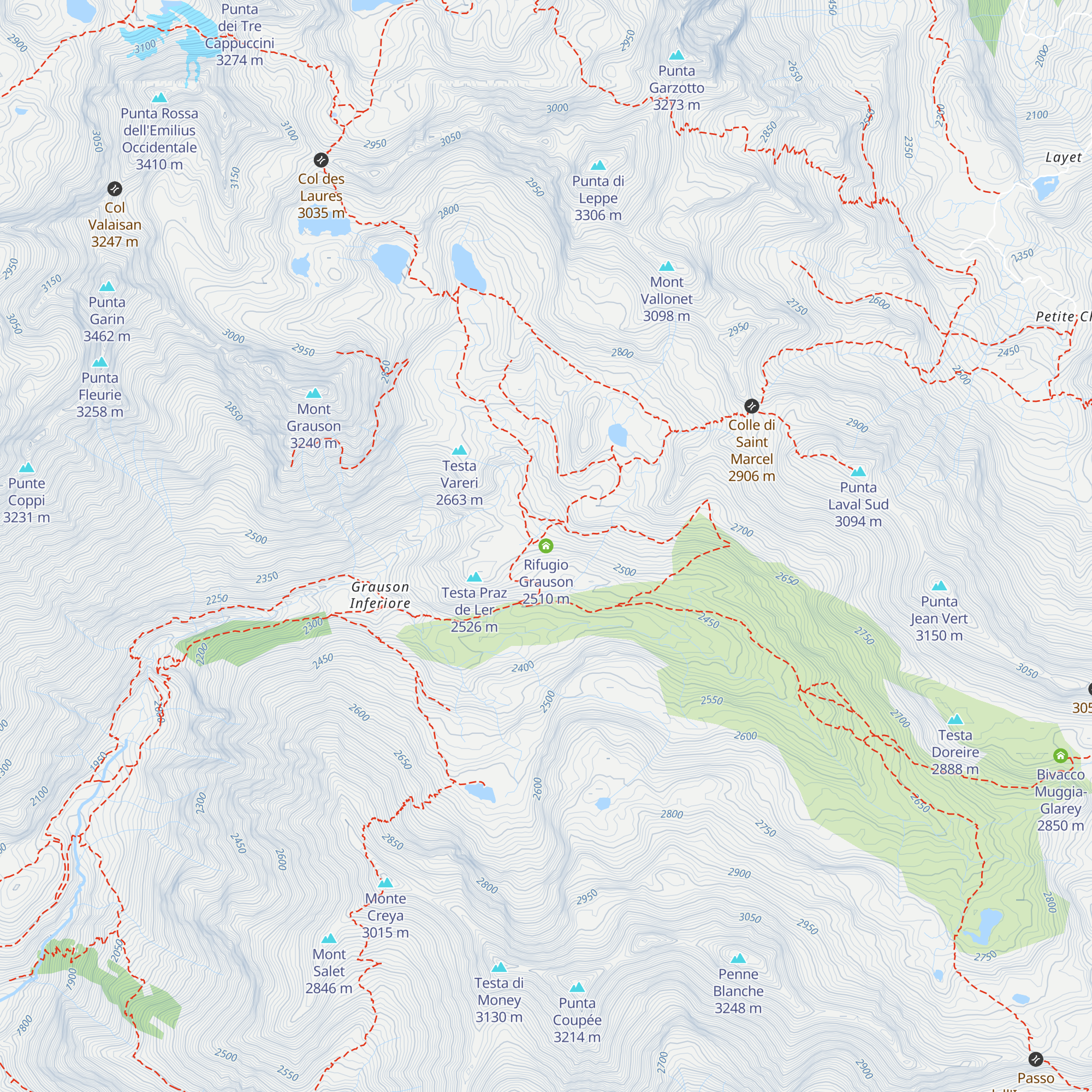 Rifugio Grauson map