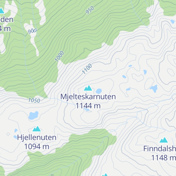 Map of Mjelteskarnuten