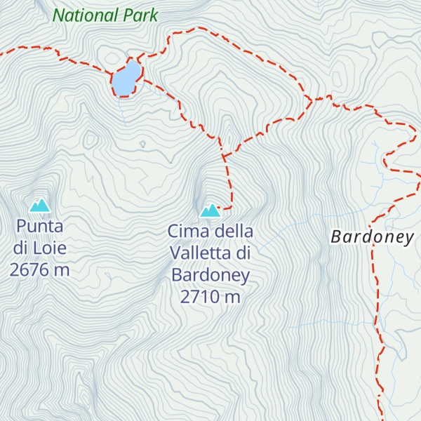 Map of Cima della Valletta di Bardoney